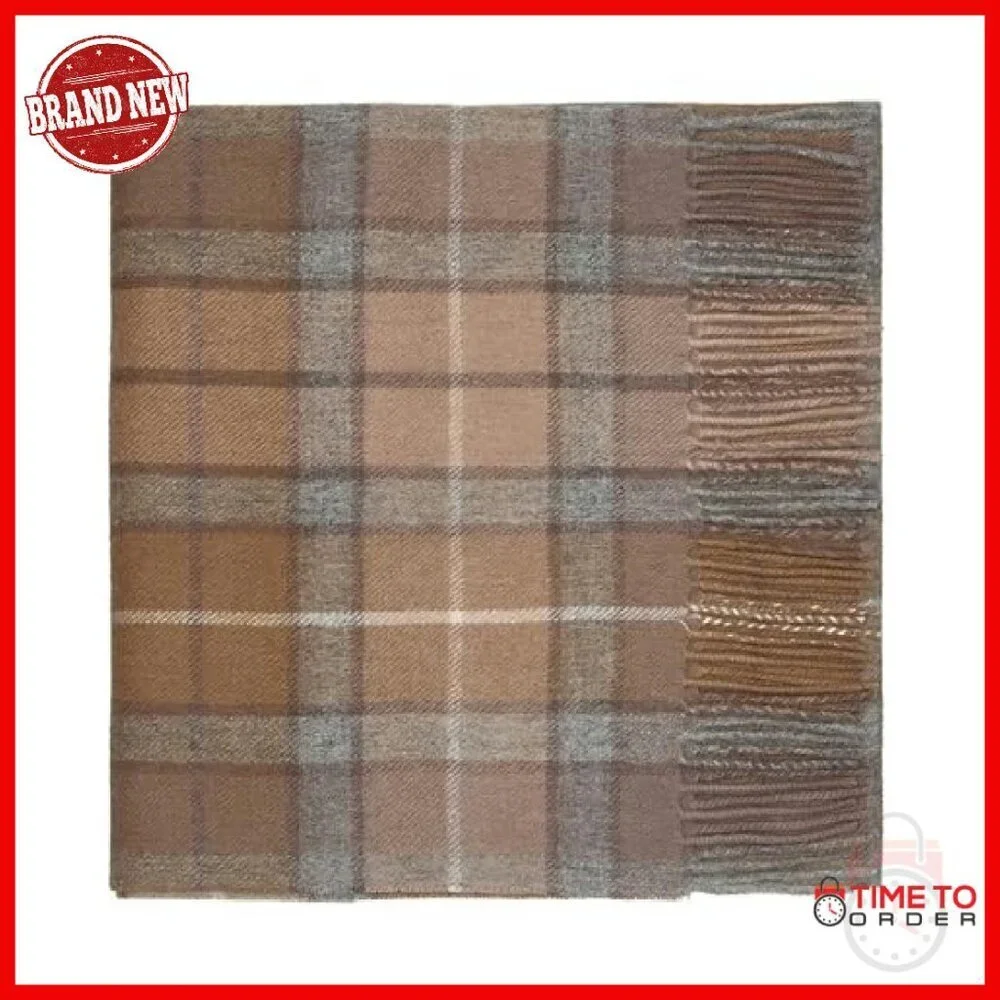 100% Lambswool Tartan Plaid Scarf, 68x11 Inches, Traditional Scottish